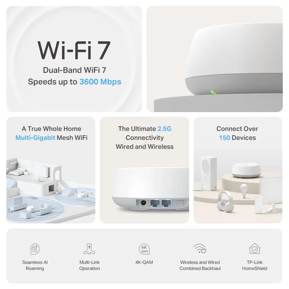 TP-Link DECO BE25(1-PACK) sistema wi-fi de malla Doble banda (2,4 GHz  2