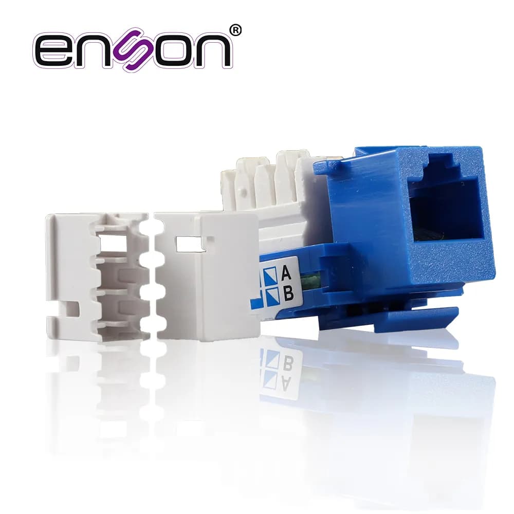 CONECTOR JACK ENSON ENS-JC5BL CAT5E COLOR AZUL A 90 GRADOS PONCHADO CO 4