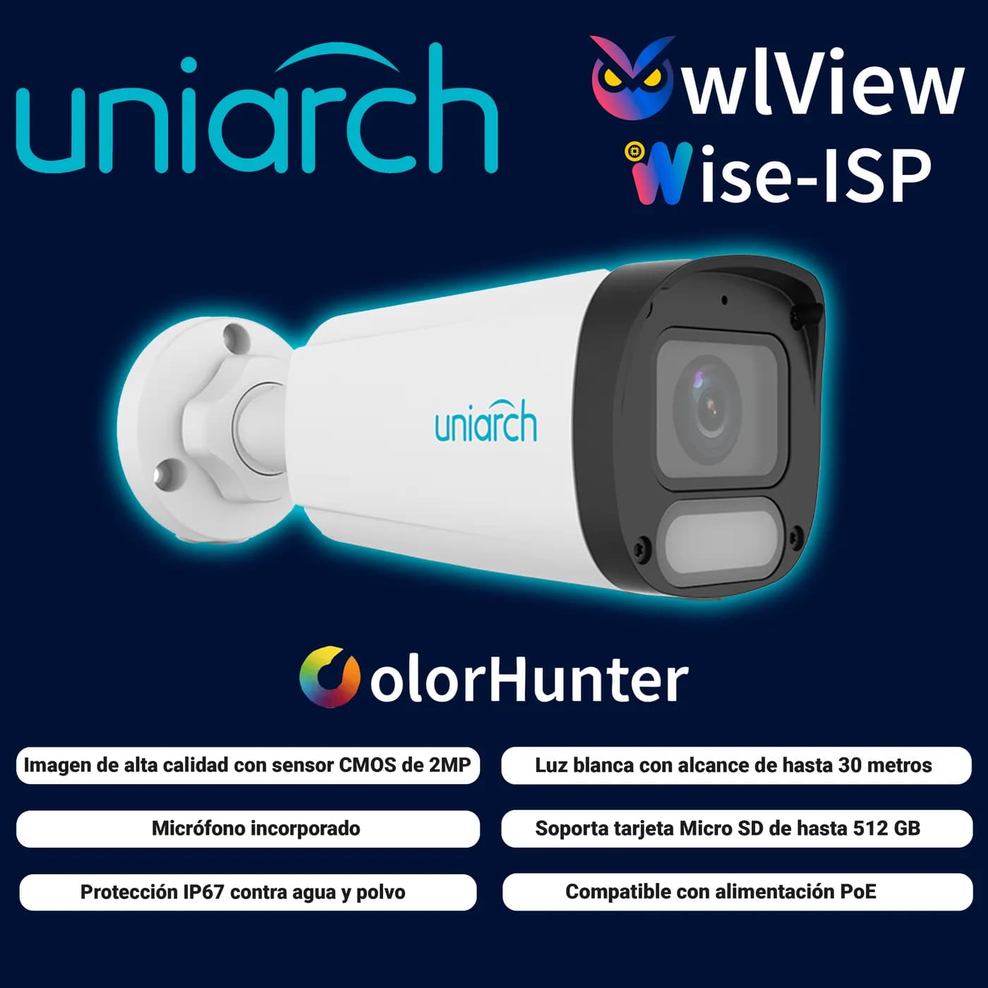 CAMARA IP BULLET OWLVIEW UNIARCH IPC-B242-ADF28K-WP / 2MP / LENTE 2.8M 4