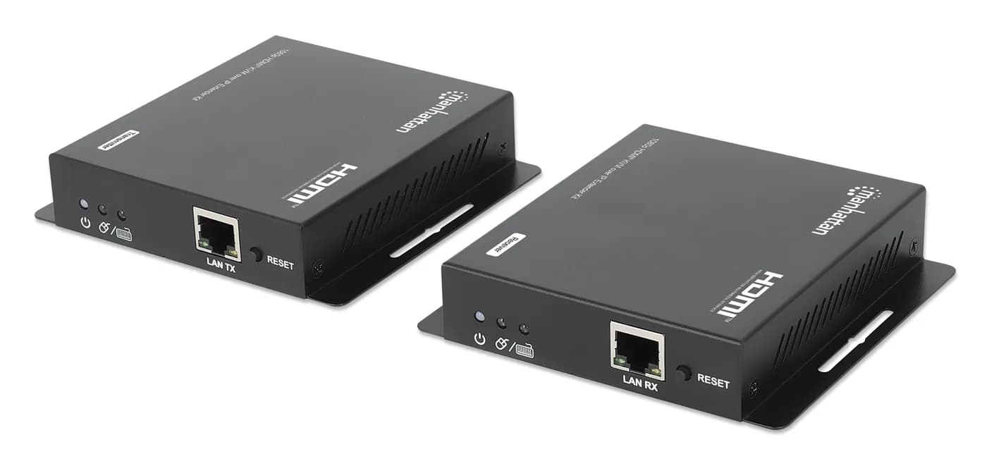 Manhattan 208413 extensor de audio/video Transmisor y receptor AV Negr 4