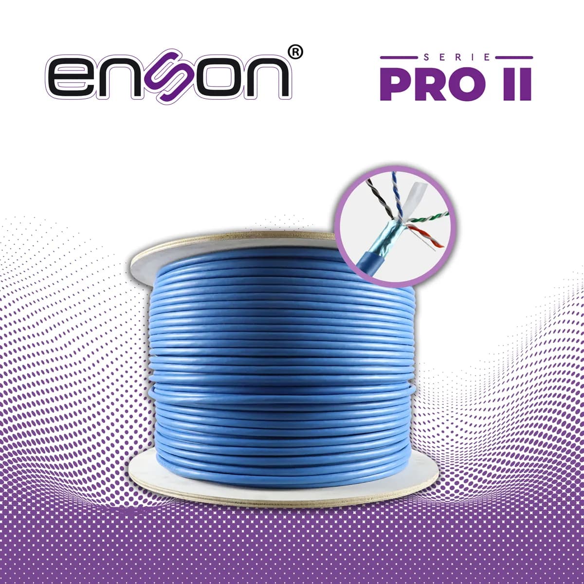 CABLE UTP CAT6A ENSON 12264L305 FORRO PVC AZUL 4 PARES 500MHZ 100 POR  7