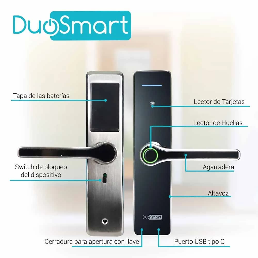 CERRADURA BIOMETRICA WIFI 2.4 GHZ DUOSMART F30 PARA EXTERIORES. ACEPTA 2