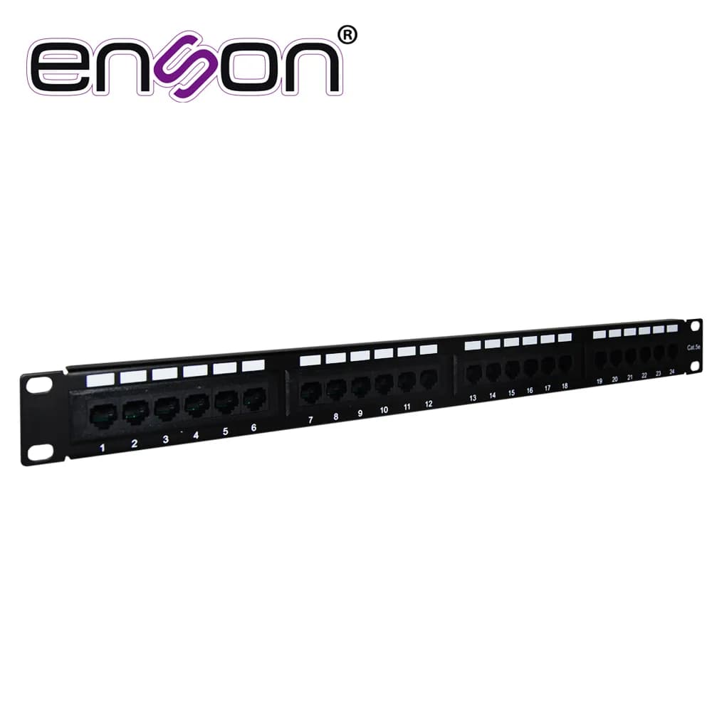 PATCH PANEL ENSON ENS-PA24P5E 1UR PRECARGADO CAT5E 24 PUERTOS MONTAJE  3