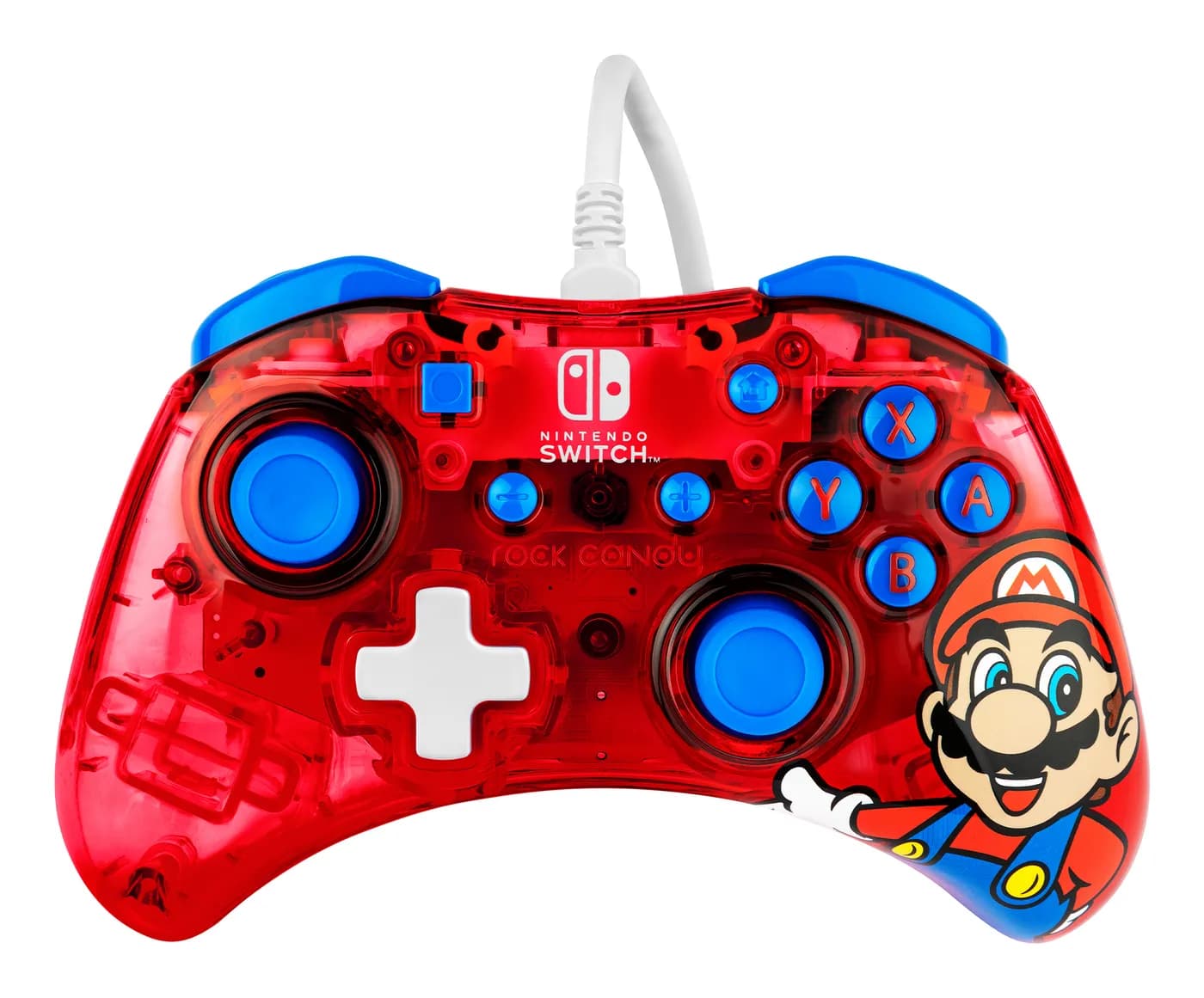 PDP Rock Candy: Mario Punch Rojo, Translúcido USB Gamepad Analógico/Di 3
