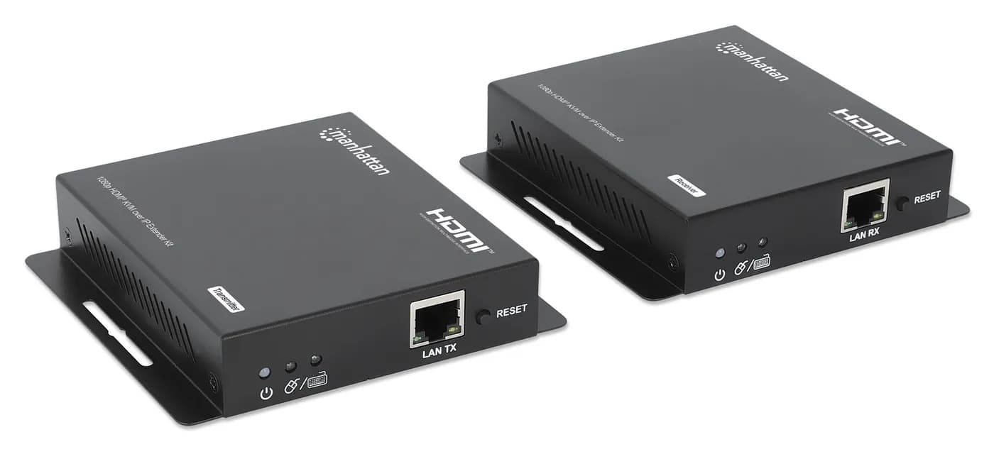 Manhattan 208413 extensor de audio/video Transmisor y receptor AV Negr 5