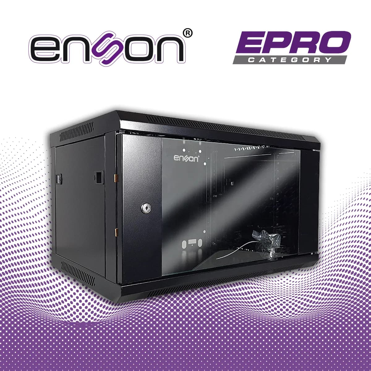 GABINETE DE PARED ENSON ENS-RKGB6UD 6UR PUERTA FRONTAL DE CRISTAL TEMP 4