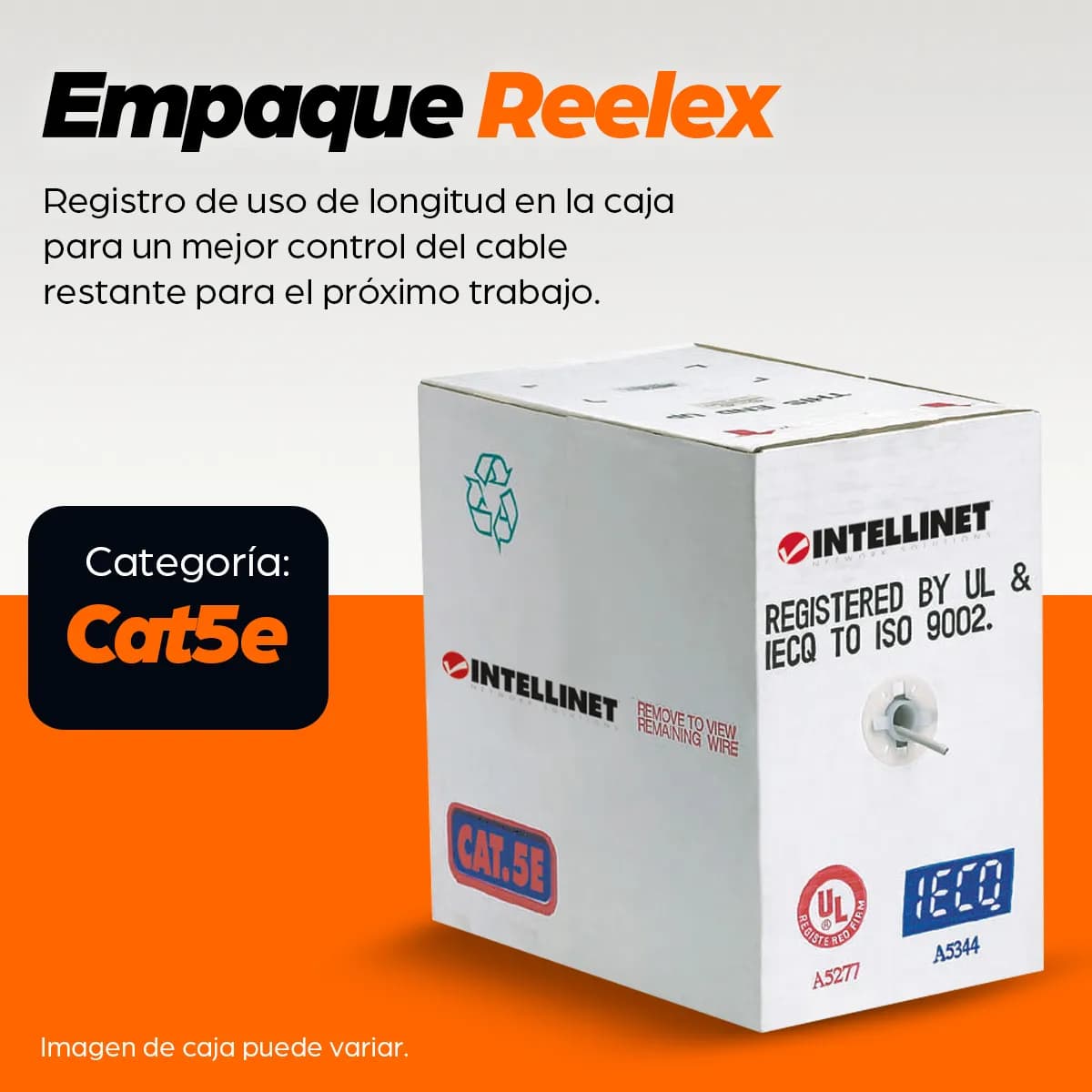 Intellinet BOBINA CABLE UTP DE RED CAT5E CCA ROLLO 305M SOLIDA GRIS, P 4