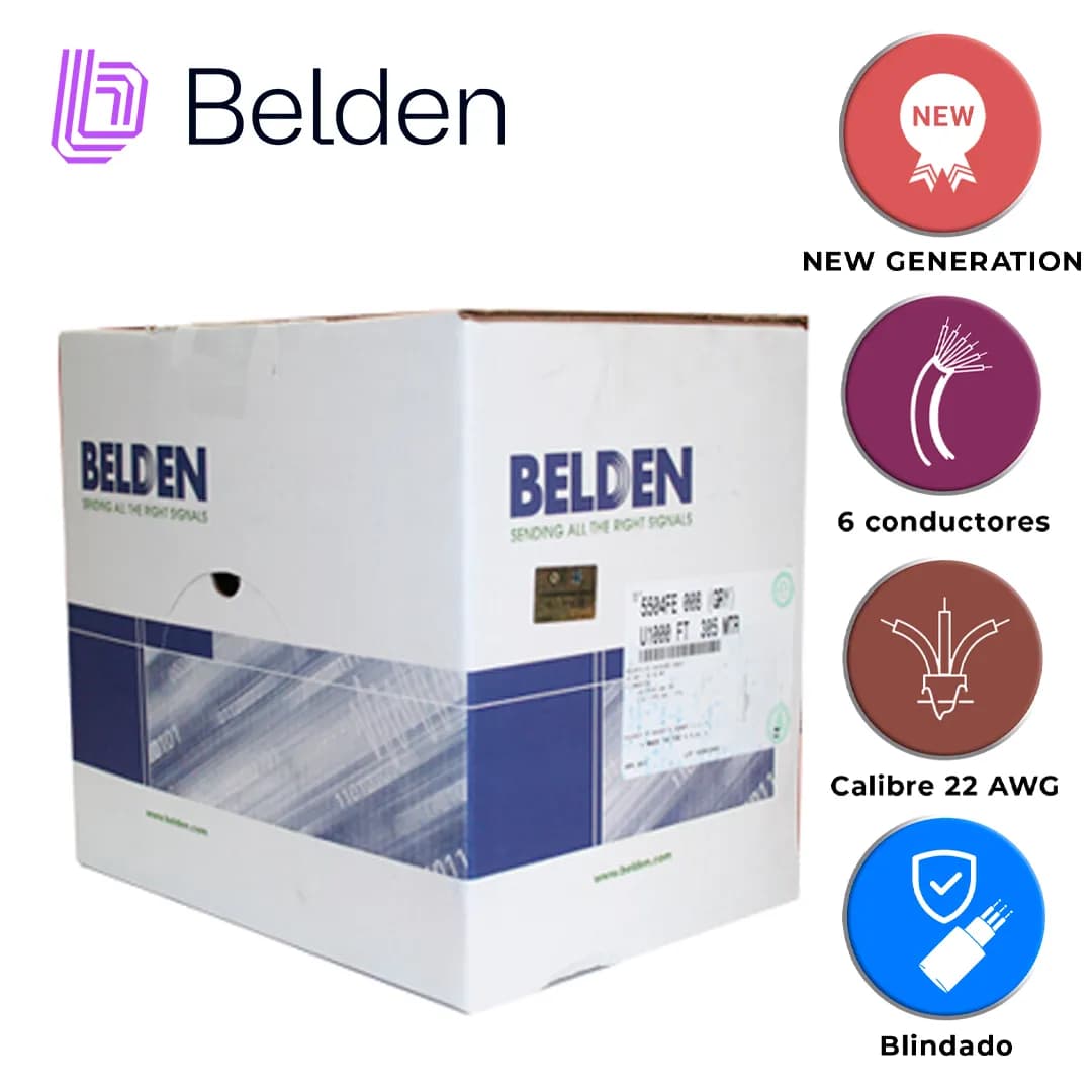 CABLE DE SEGURIDAD Y SONIDO BELDEN 5504FE 008U1000 / INTERIOR / GRIS / 2