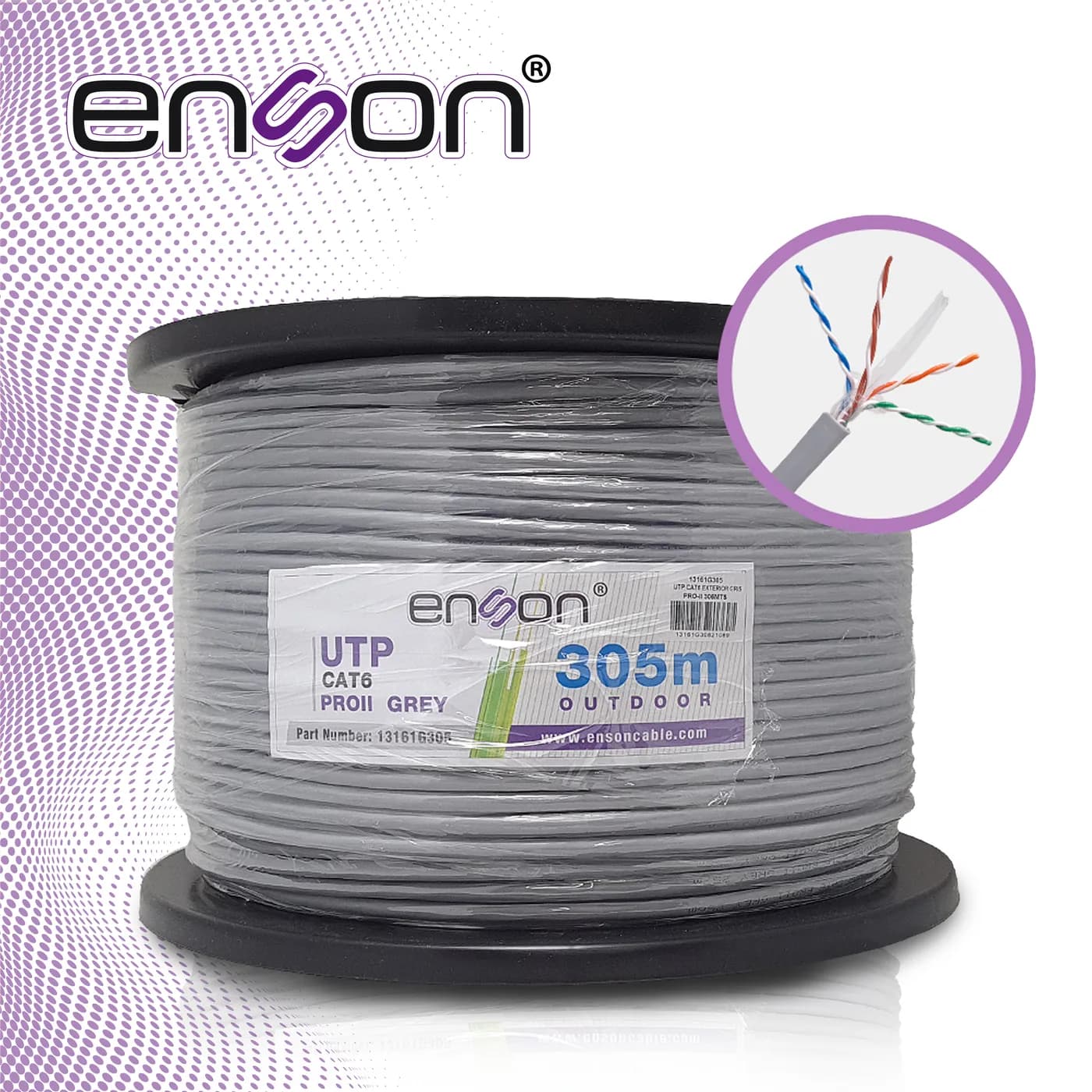 CABLE UTP CAT6 ENSON 13161G305 SERIE PRO-II CALIBE 23 AWG 100% COBRE D 4