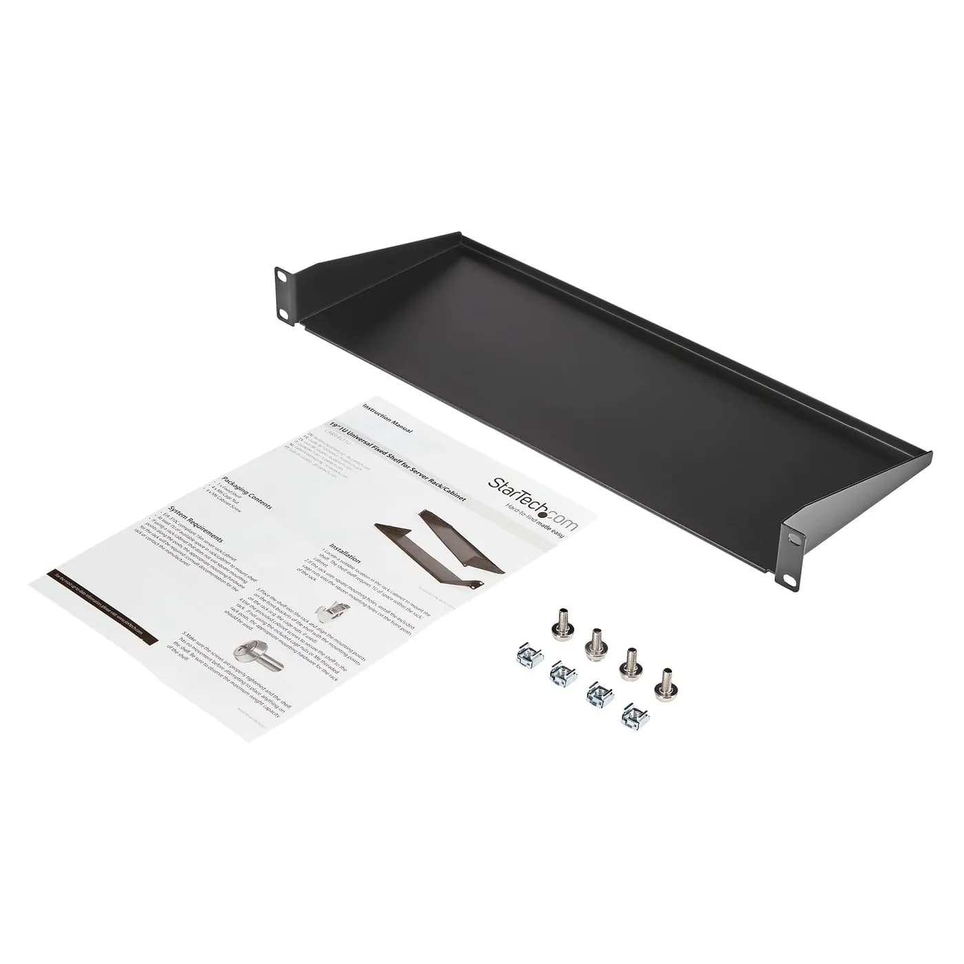 StarTech.com Charola Estante Fijo Voladizo Universal 1U de 19" Pulgada 6