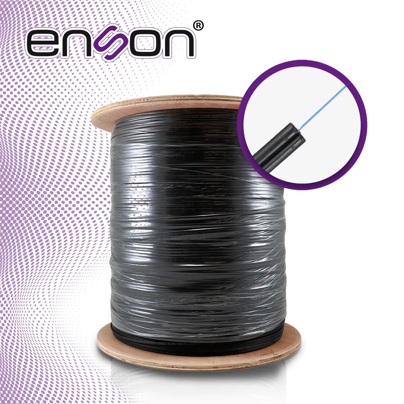 CARRETE DE FIBRA OPTICA ENSON ENS-DF1COS2, DROP MONOMODO OS2 DE 1 HILO 4