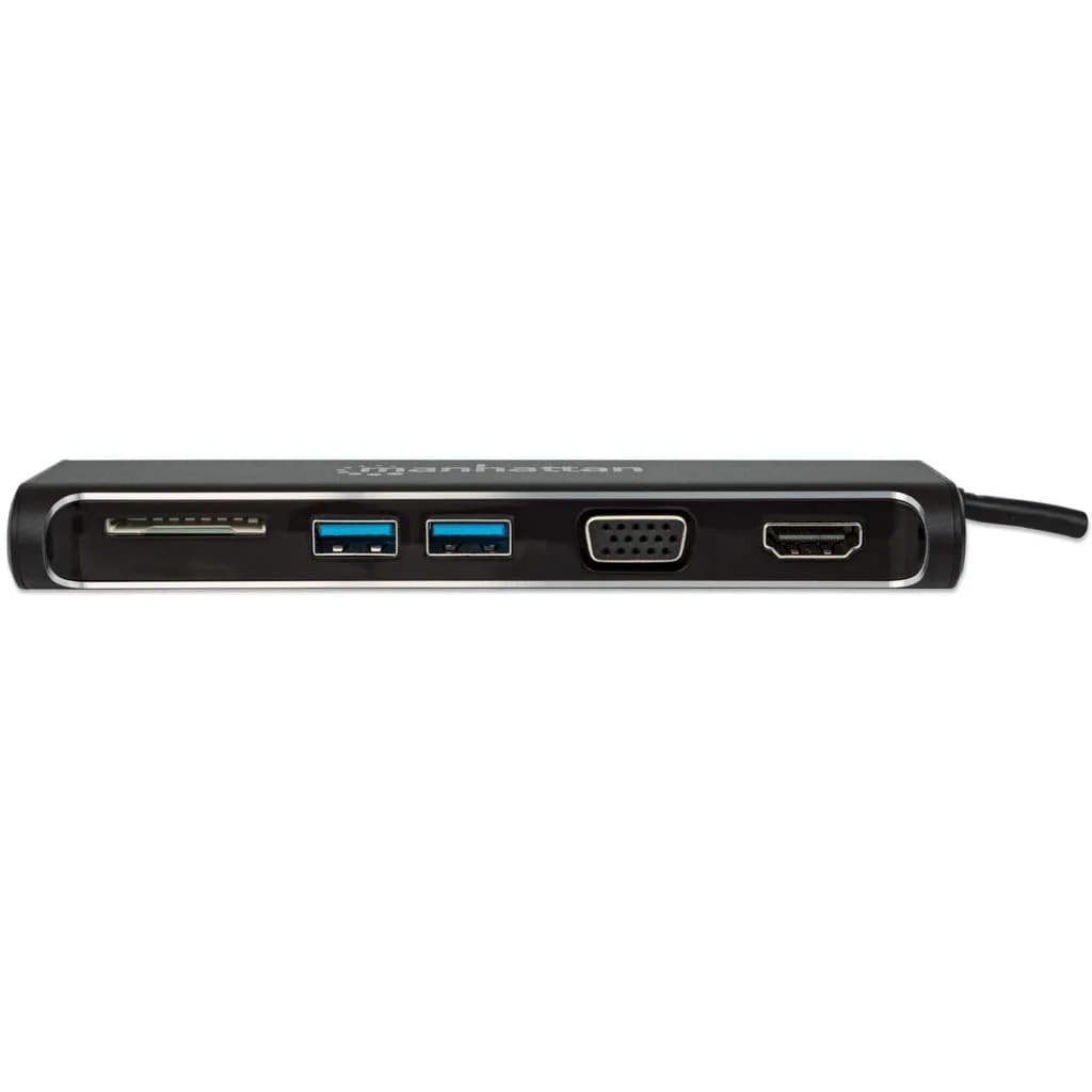 Manhattan Convertidor Docking USB-C Superspeed 4-en-1 a HDMI/VGA 3