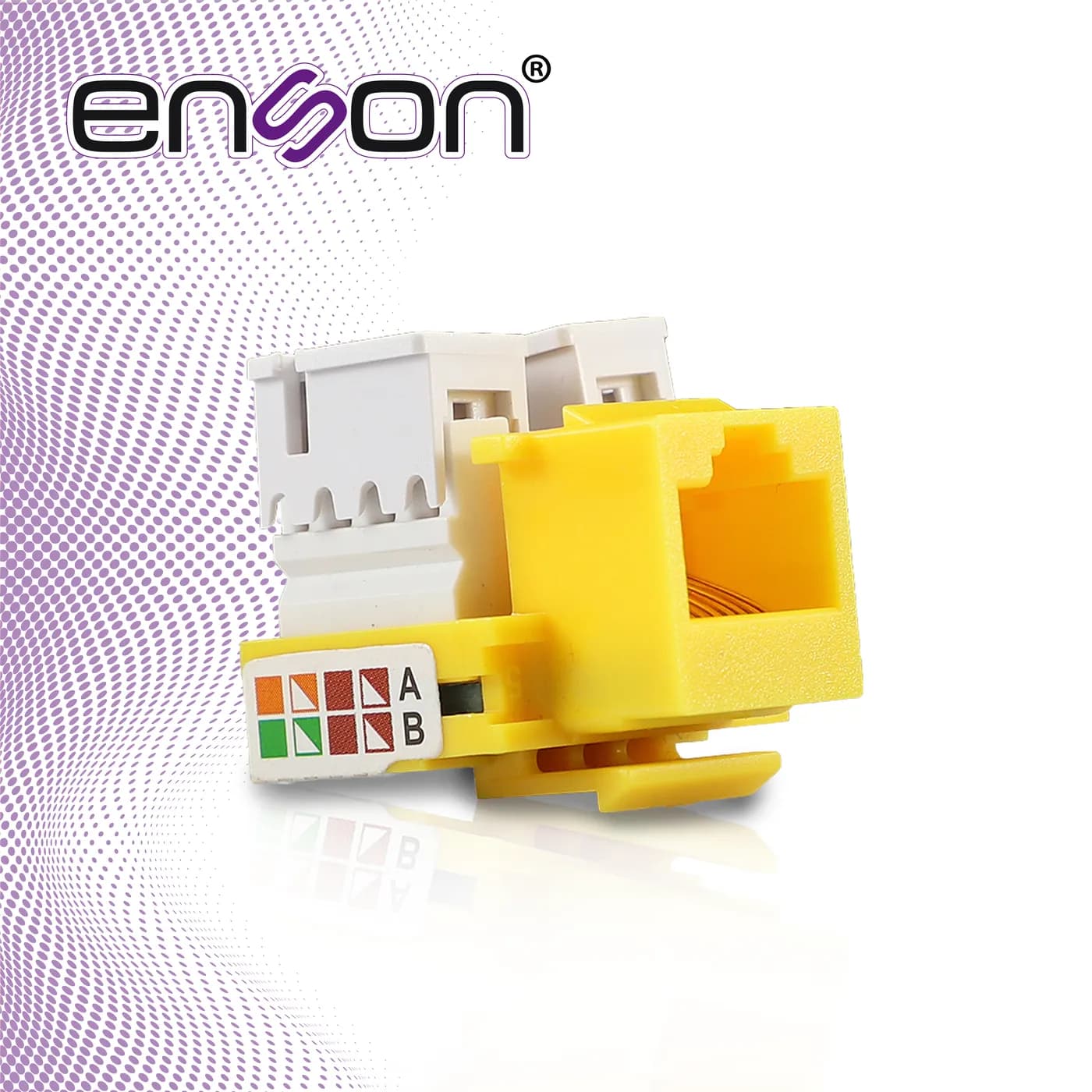 CONECTOR JACK ENSON ENS-JC6YE CAT6 COLOR AMARILLO A 90 GRADOS PONCHADO 5