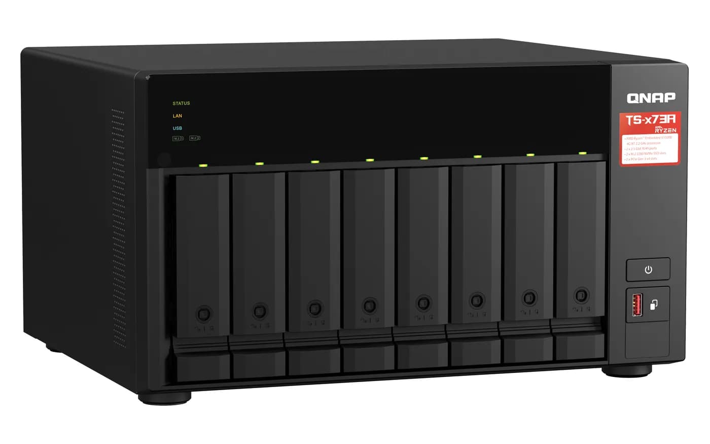 QNAP TS-873A NAS Tower Ryzen Embedded V1500B 8 GB DDR4 0 TB QNAP Turbo 3