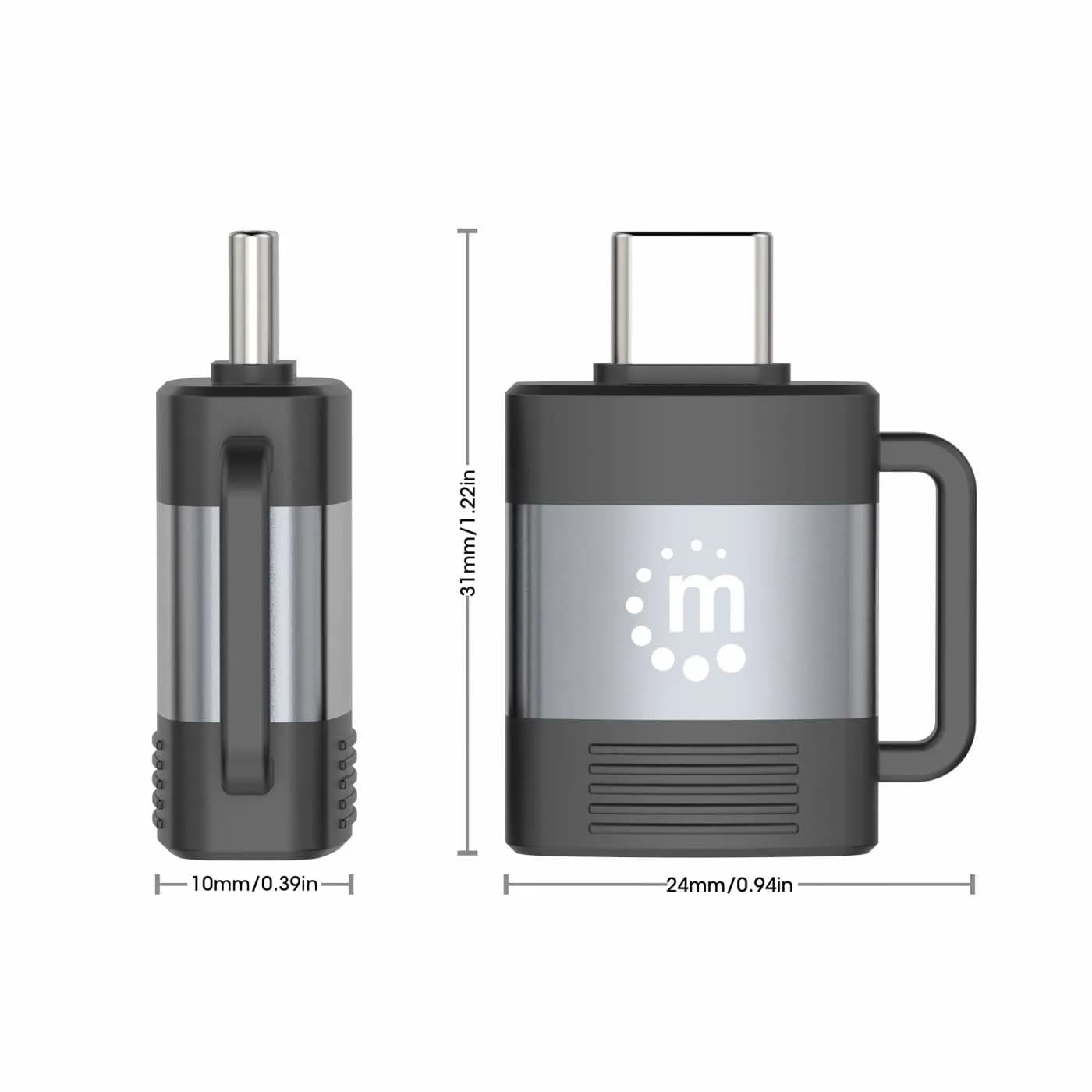 Manhattan 356312 cambiadores de género de cables USB-A USB-C Negro, Gr 5