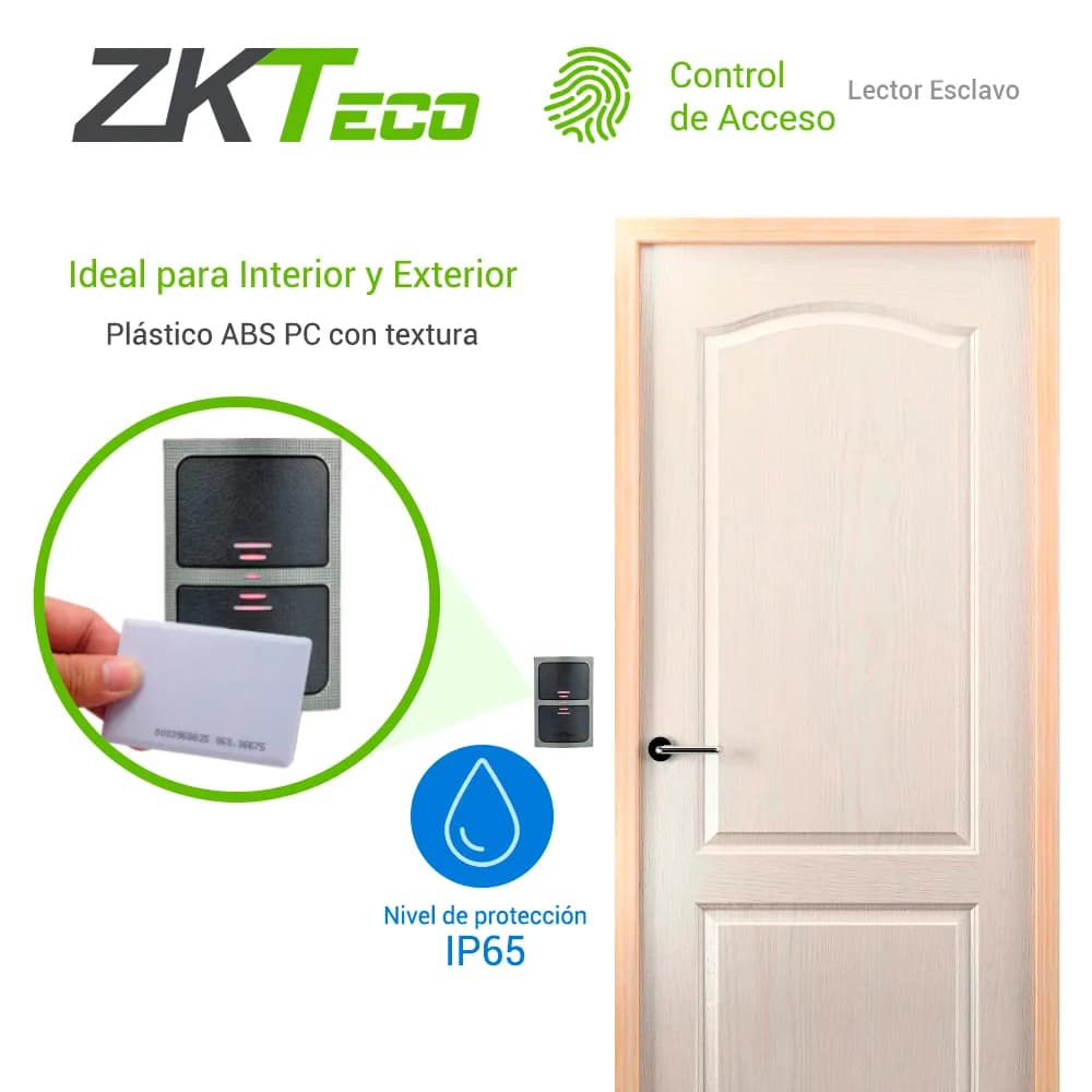 LECTOR PROXIMIDAD ZKTECO KR503E LECTOR ESCLAVO NECESITA CONECTARSE A U 4