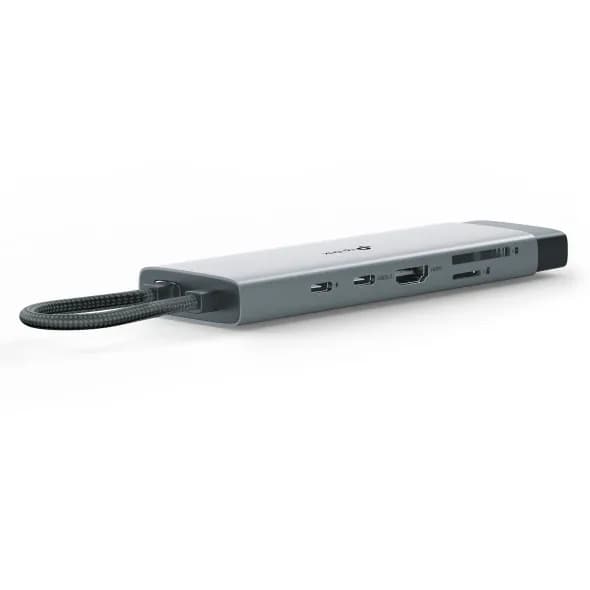 HUB USB-C 9 en 1 / HDMI 4K@60Hz / Ethernet Gigabit / 100W PD / 140.2x4 2