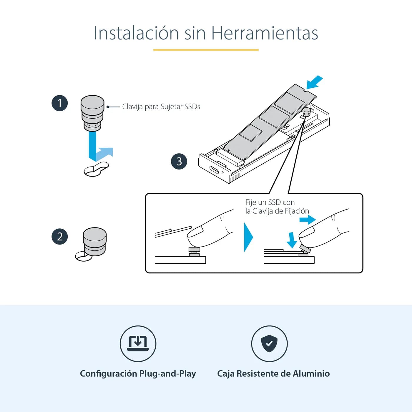 StarTech.com Gabinete Externo de Aluninio USB-C 10Gbps a NVMe M.2 o SS 12