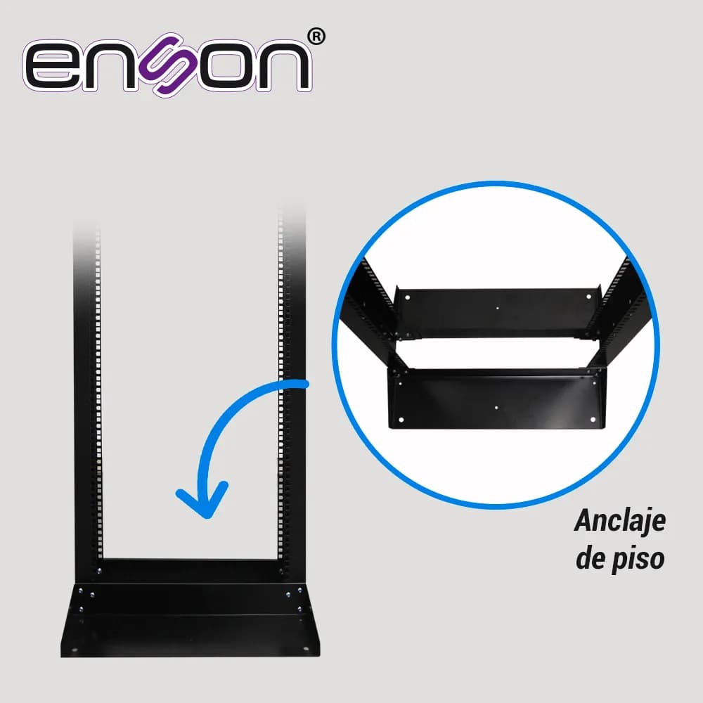 RACK VERTICAL ENSON ENS-RACK244 DE 42UR DOS POSTES EMPOTRABLE IDEAL PA 5
