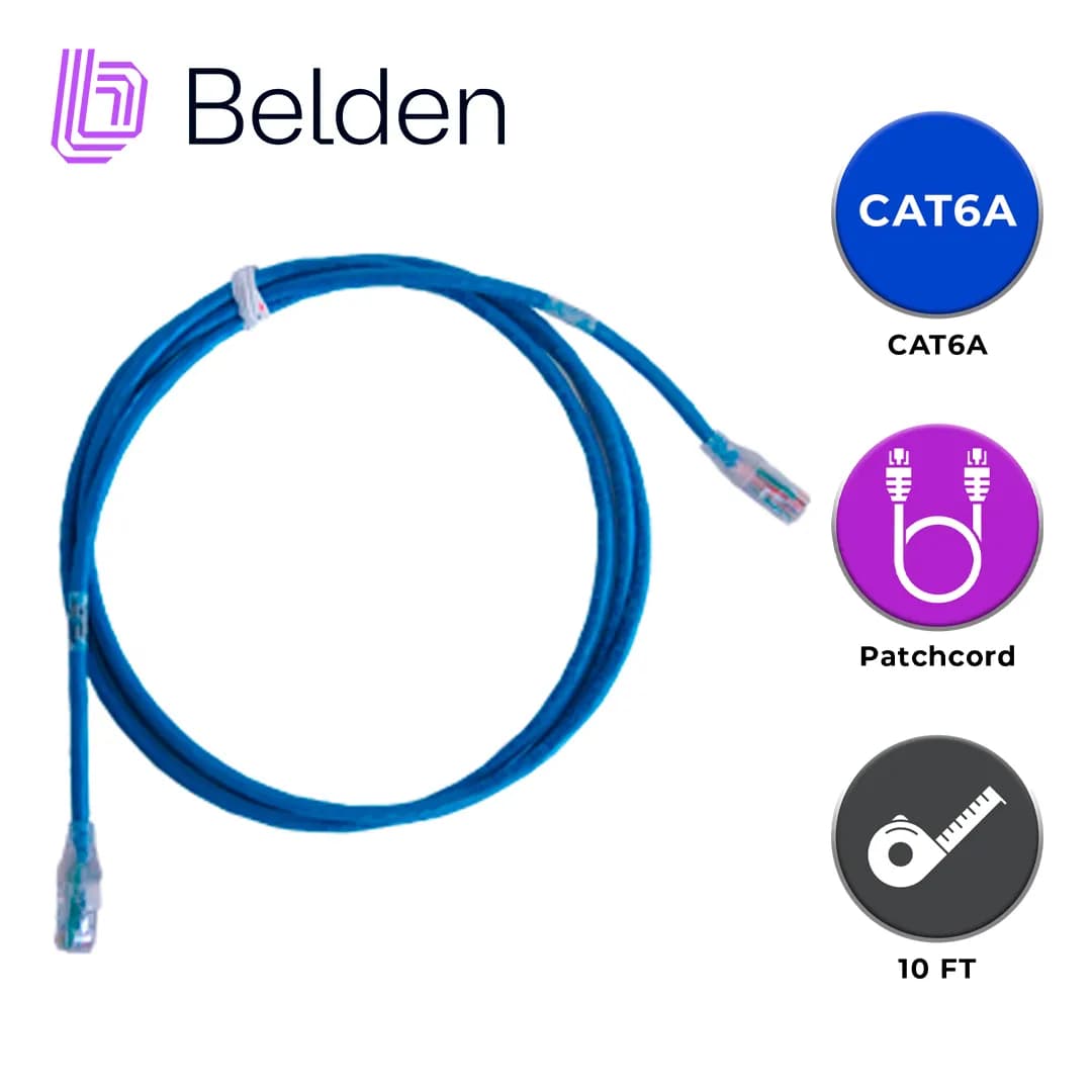 PATCH CORD UTP CAT6A BELDEN CA21106010 / INTERIOR / AZUL / 4 PARES / 2 4