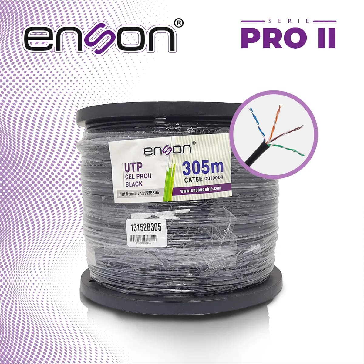 CABLE UTP CAT5E ENSON 13152B305 SERIE PRO-II C/GEL CALIBE 24 AWG 100%  7