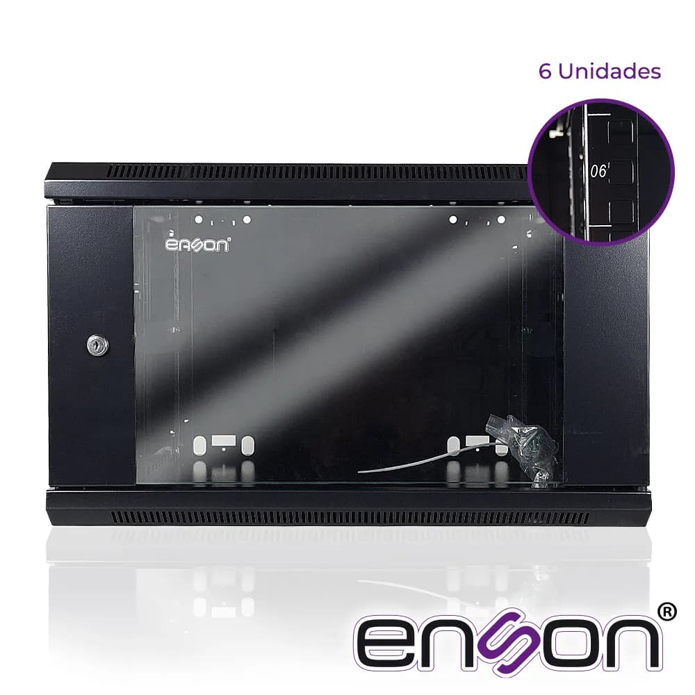 GABINETE DE PARED ENSON ENS-RKGB6UD 6UR PUERTA FRONTAL DE CRISTAL TEMP 2