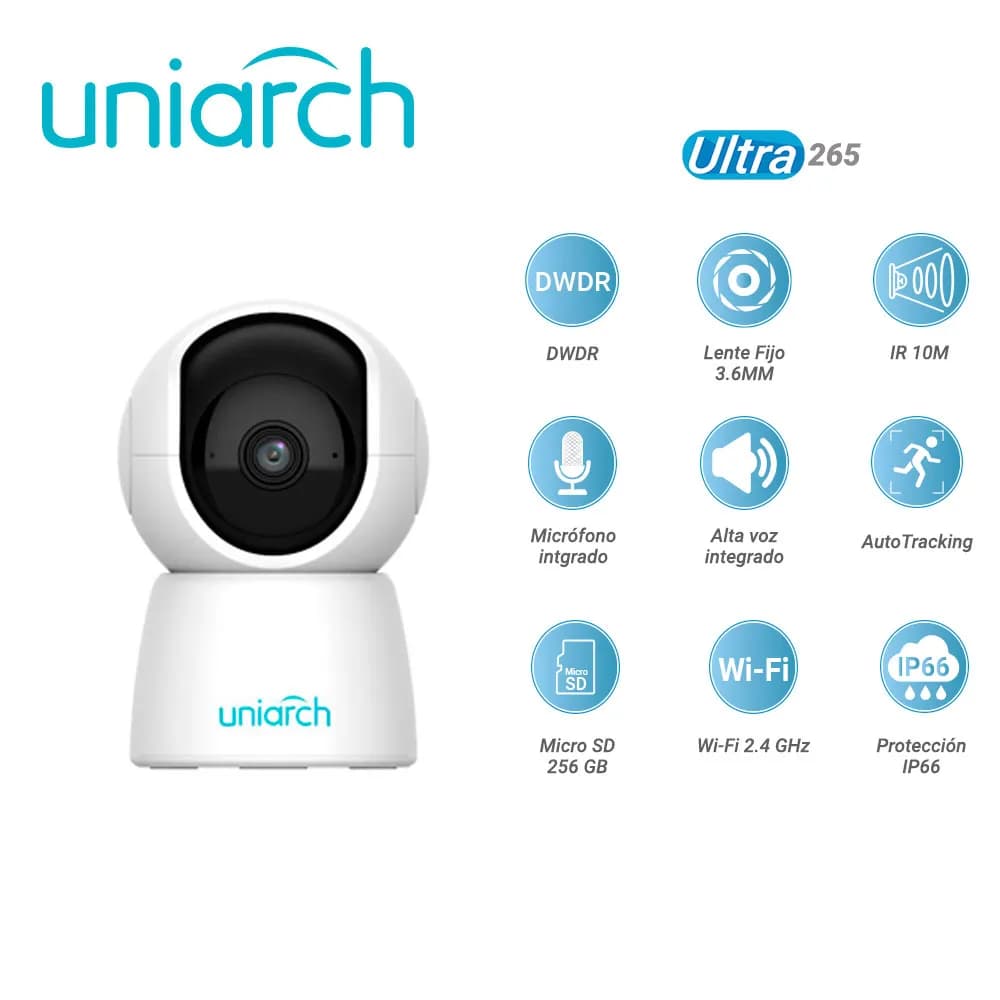 CAMARA IP MINI PT UNIARCH UHO-S2E / 2MP / ULTRA 265 / 5 VCC / DWDR / L 3