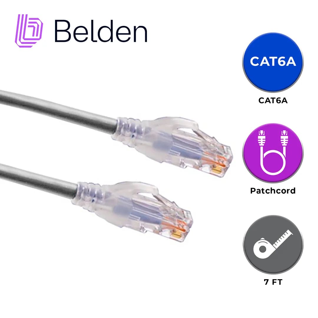 PATCH CORD UTP CAT6A BELDEN CA21108007 / INTERIOR / GRIS / 4 PARES / 2 2