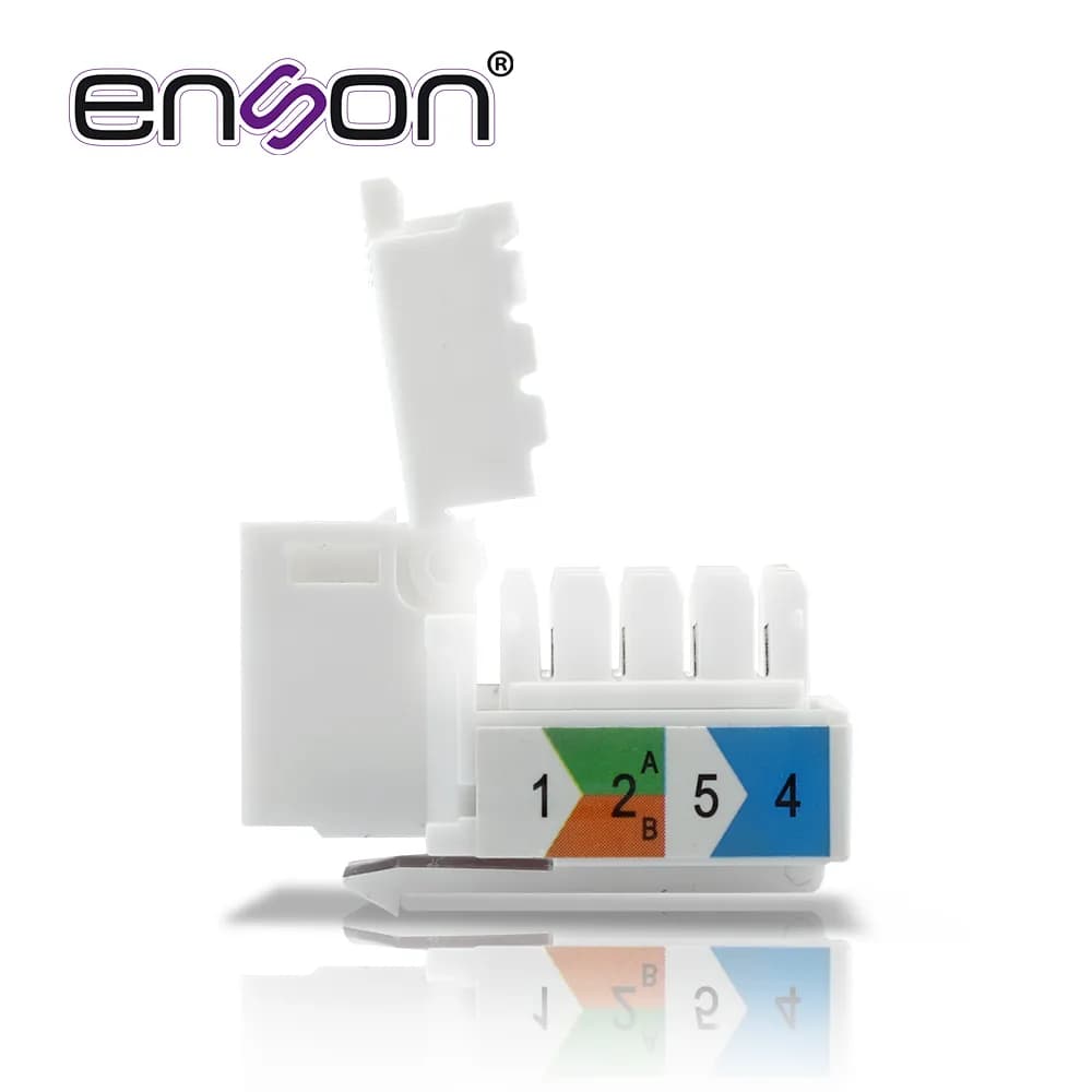 CONECTOR JACK ENSON ENS-JTL6WH CAT6 COLOR BLANCO A 90 GRADOS PONCHADO  2