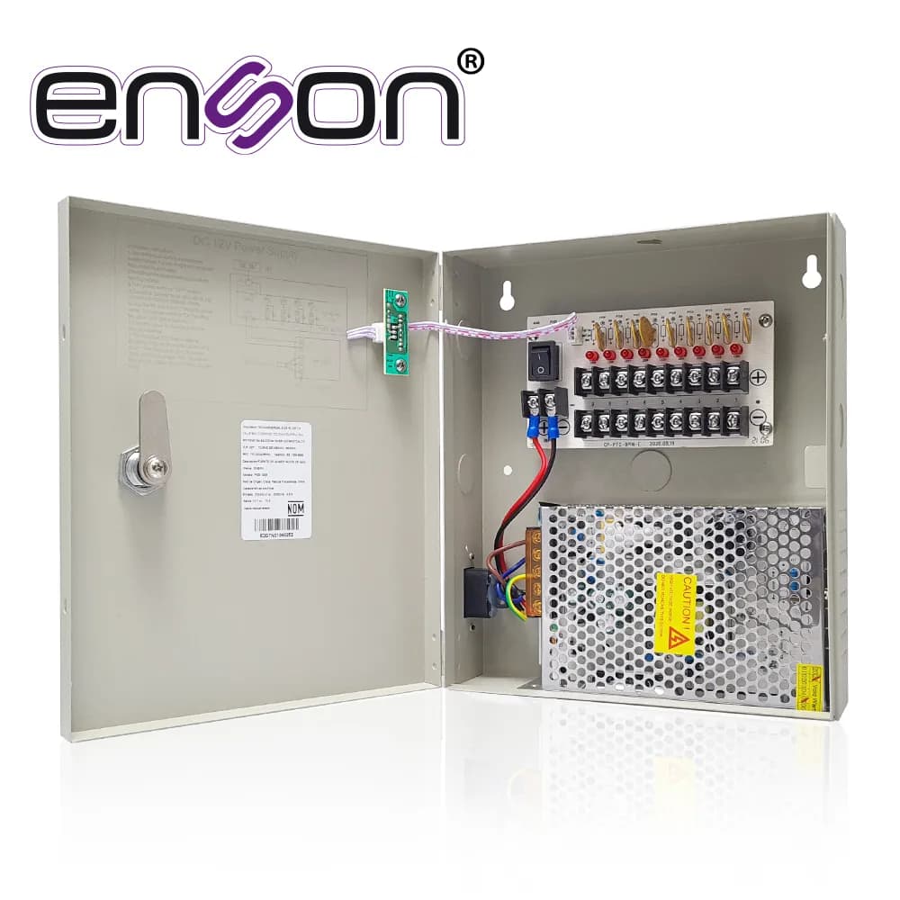 FUENTE DE PODER TIPO CAJA ENSON PSB-1209 12VDC 10A 9 CANALES DE 1.1A C 2