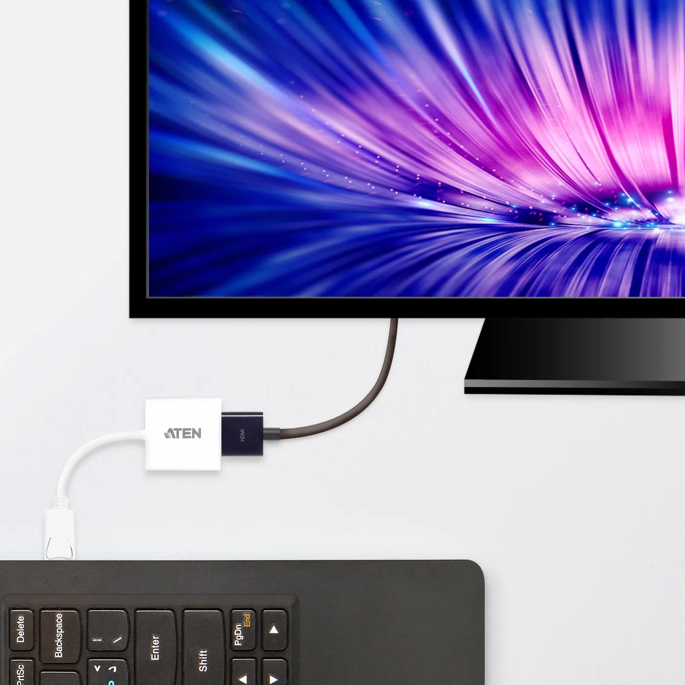 ATEN VC985 adaptador de cable de vídeo DisplayPort HDMI Blanco 3
