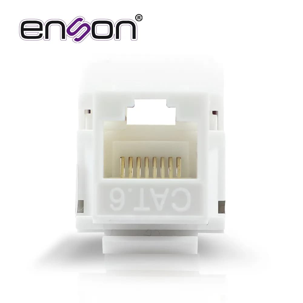 CONECTOR JACK ENSON ENS-JTL6WH CAT6 COLOR BLANCO A 90 GRADOS PONCHADO  3