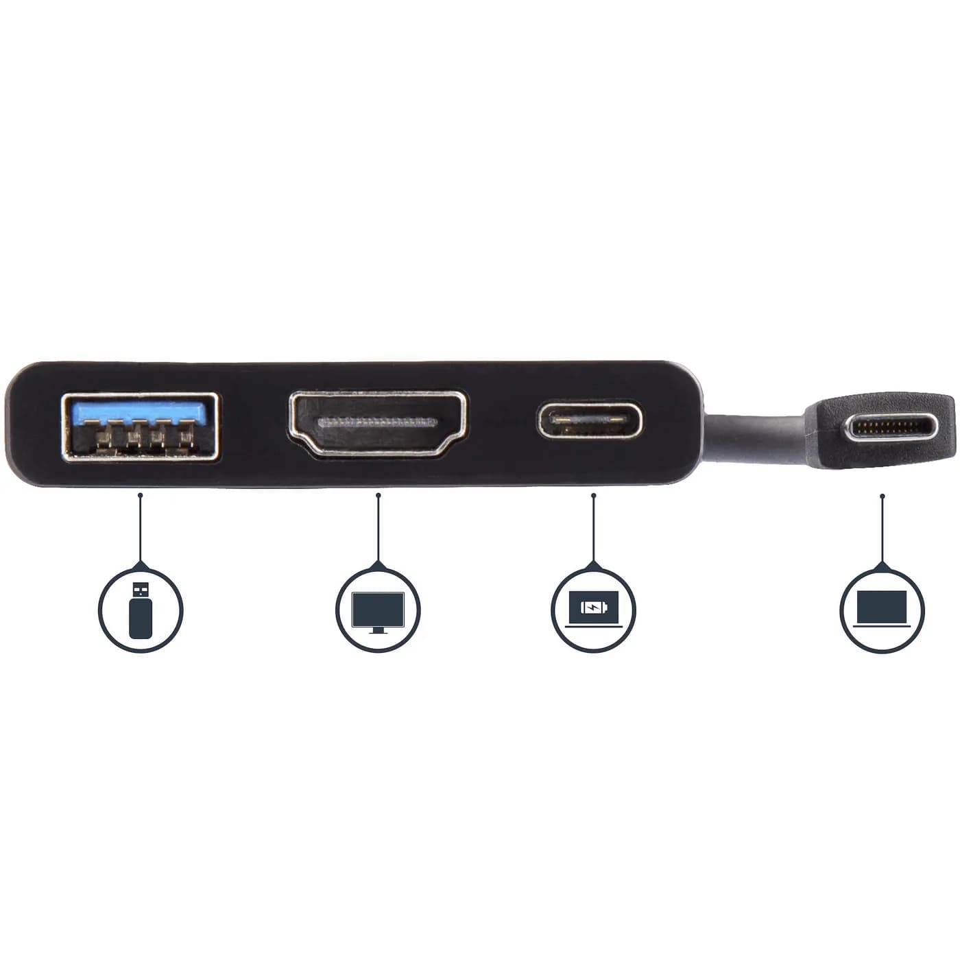 StarTech.com Adaptador Multipuertos USB-C con HDMI - Puerto USB 3.0 -  4