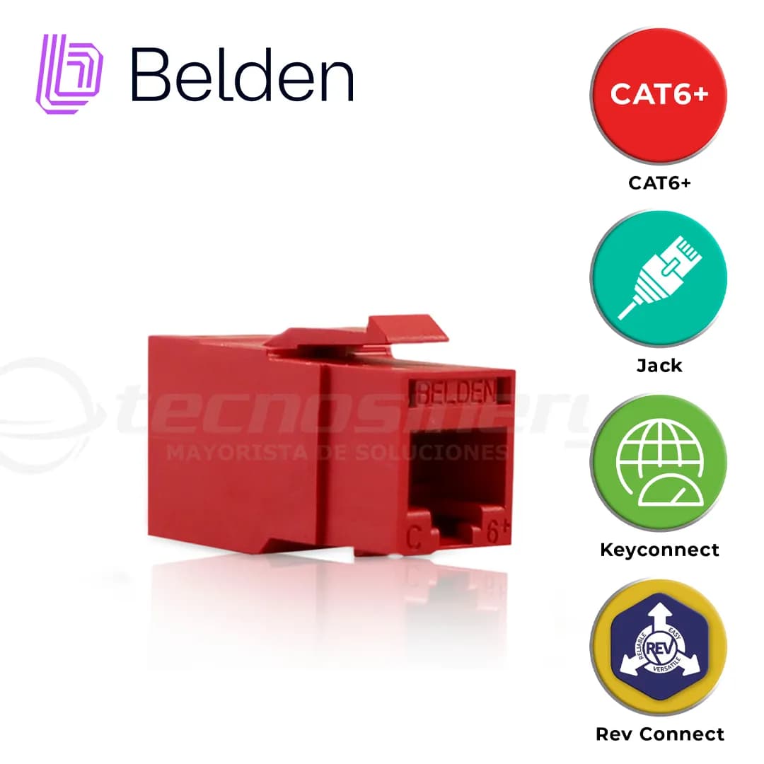 CONECTOR MODULAR JACK CAT6+ RJ45 BELDEN RV6MJKURD-S1 / REVCONNECT / IN 3