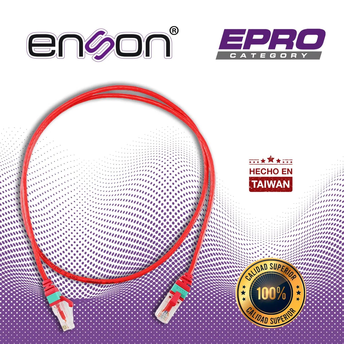 PATCHCORD RJ45 ENSON EPRO-6PC90-RD DE 90CM CAT6 COLOR ROJO ULTRADELGAD 4