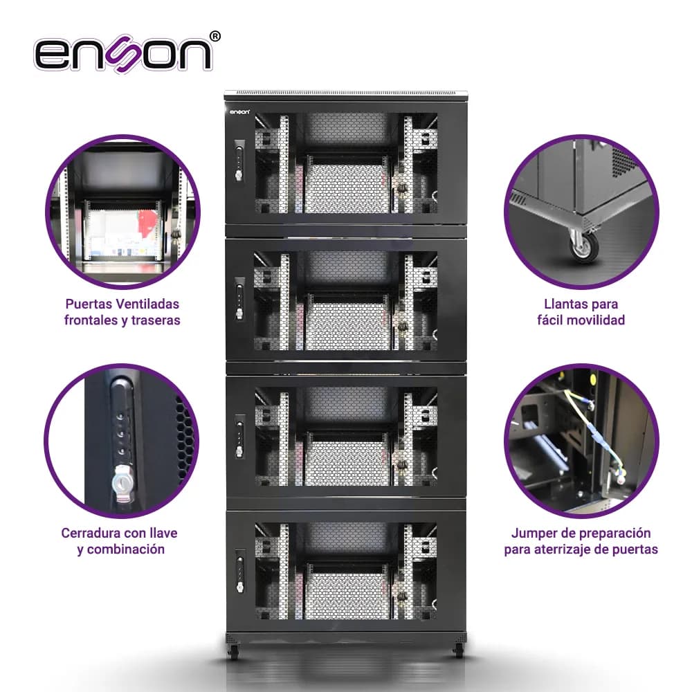 GABINETE DE PISO MODULAR DE ACERO ENSON ENS-RKGB42U8 / 36UR EN 4 MODUL 3