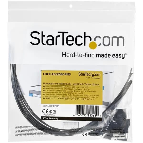 StarTech.com Cable de Seguridad Ajustable y en Acero para Atar - Paque 6