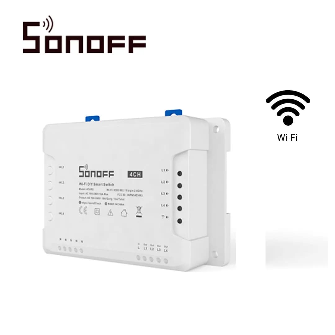 INTERRUPTOR INTELIGENTE CON 4 RELEVADORES NC/NO SONOFF 4CH PRO R3 WIFI 4