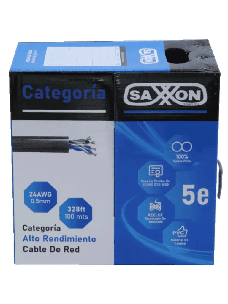 SAXXON OUTPCAT5E100M - Bobina de Cable UTP Cat5e 100% Cobre/ 100 Metro 2