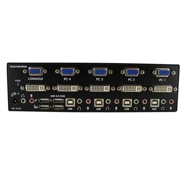 StarTech.com Conmutador Switch KVM para 4 Computadoras y 2 Pantallas D 2