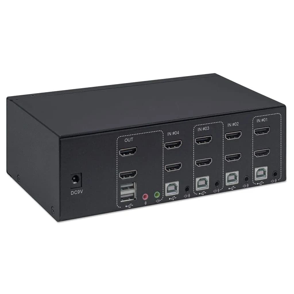 Manhattan Switch KVM HDMI de 4 puertos para dos monitores 5