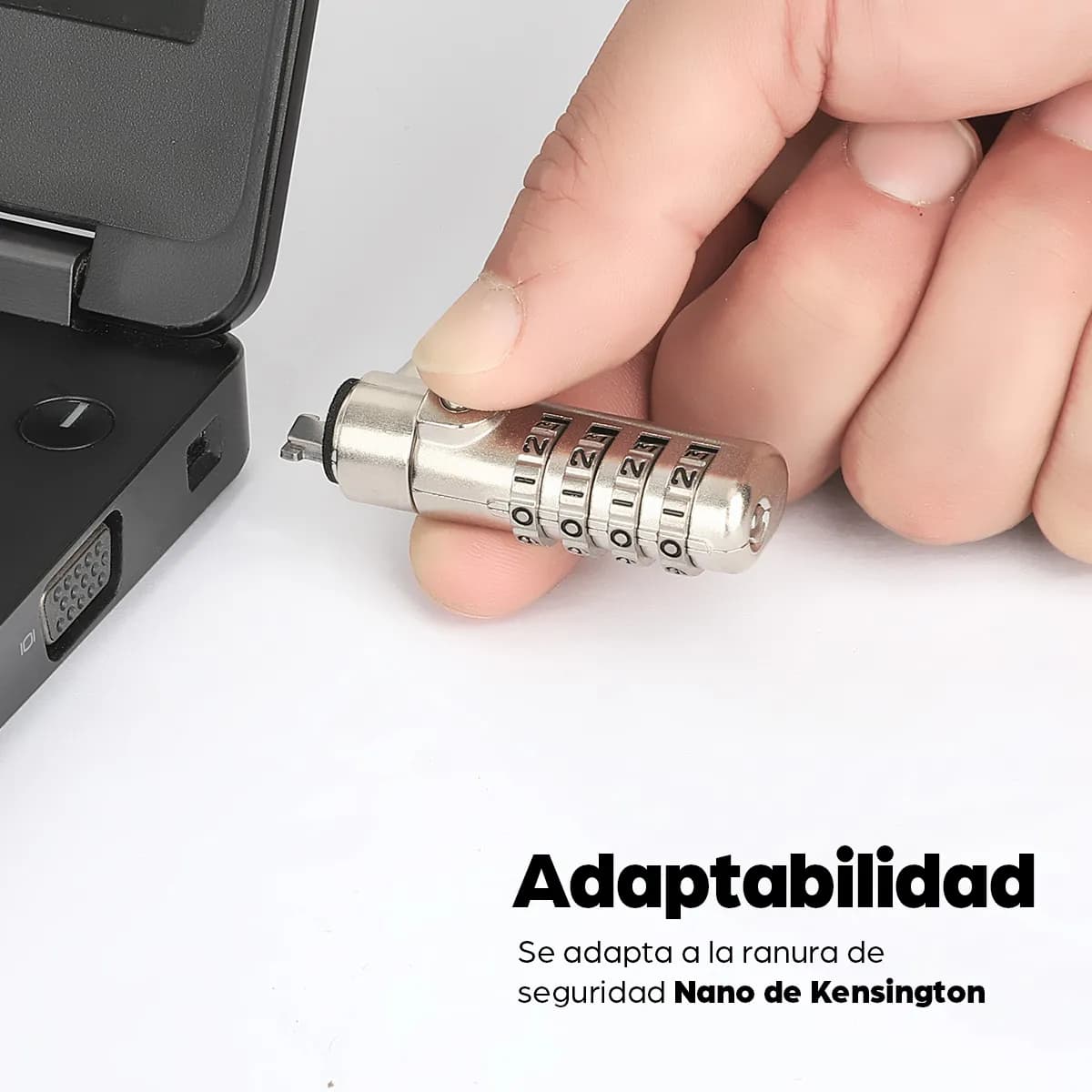 Manhattan Candado Laptop Nano combinación 1.8mts gris 4