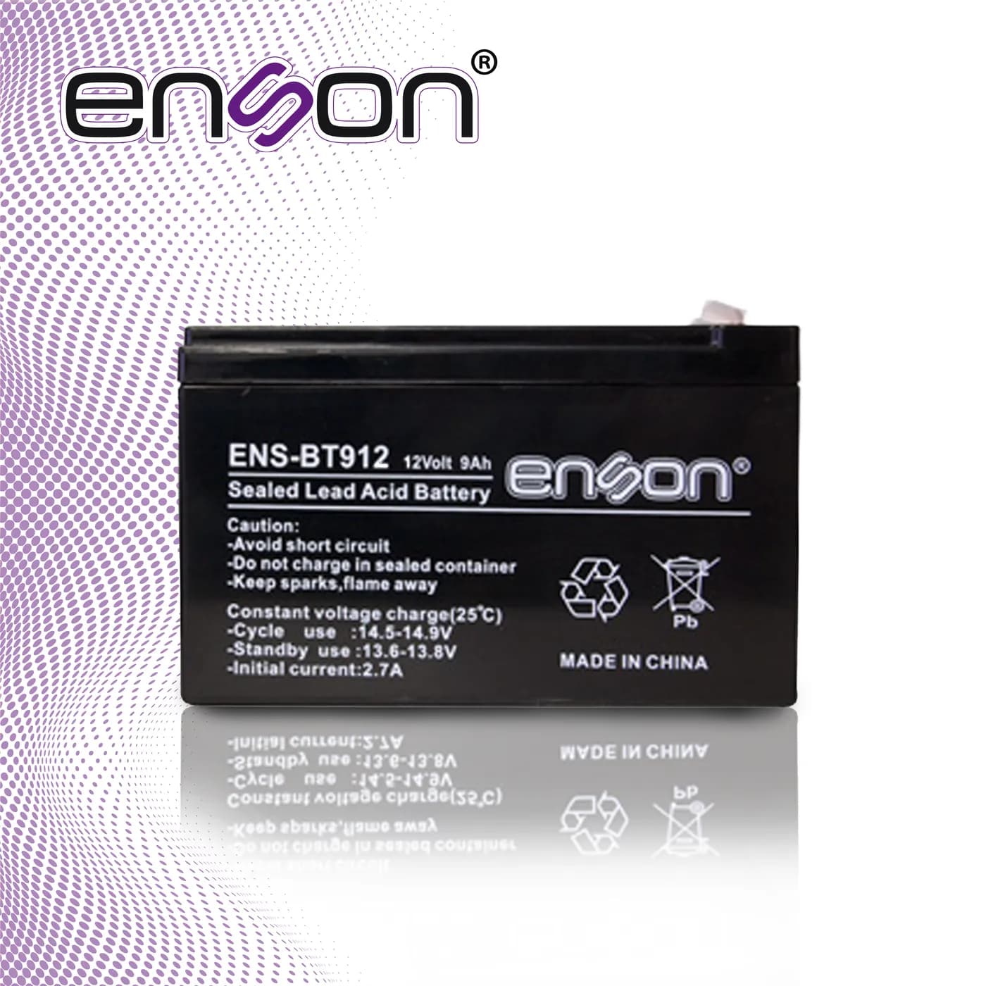 BATERIA DE RESPALDO ENSON ENS-BT912 12VDC 9A BASE PLOMO-ACIDO PARA FUE 3