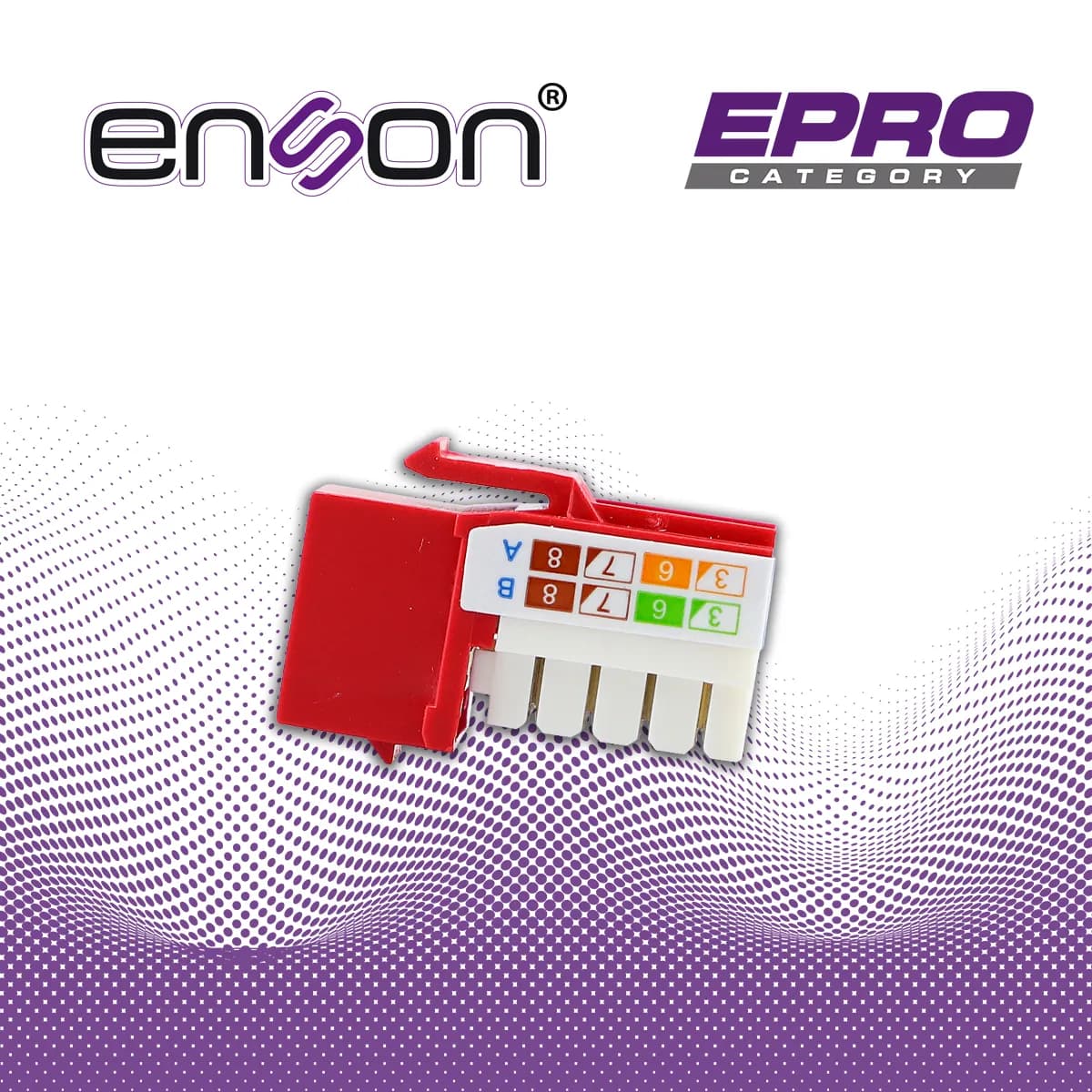 CONECTOR MODULAR JACK RJ45 ENSON EPRO-JACK5E-RD SERIE PRO, POSICION VE 6