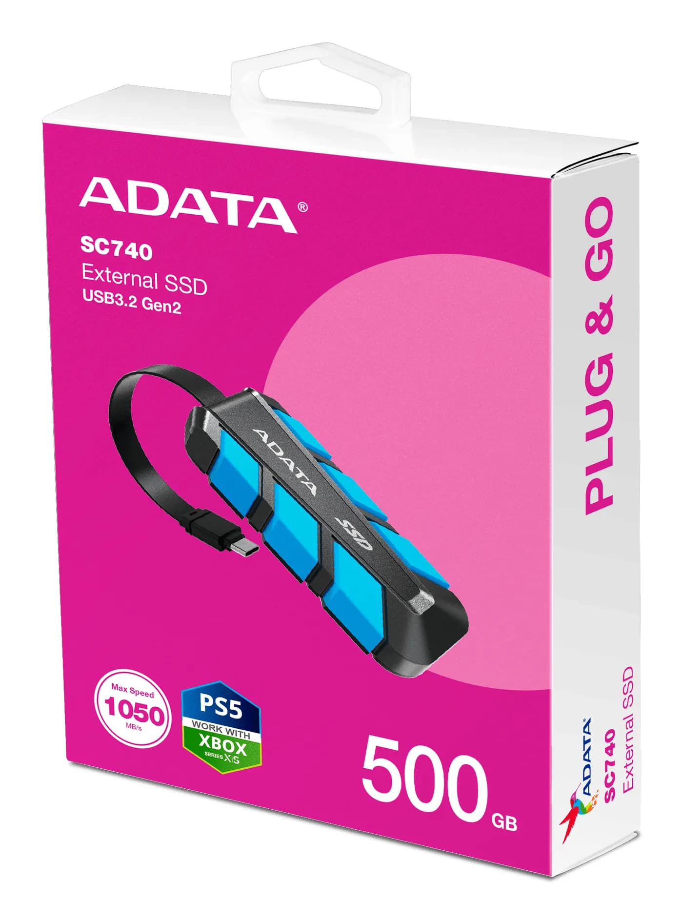 ADATA SC740 500 GB USB Tipo C 3.2 Gen 2 (3.1 Gen 2) Negro, Azul 6