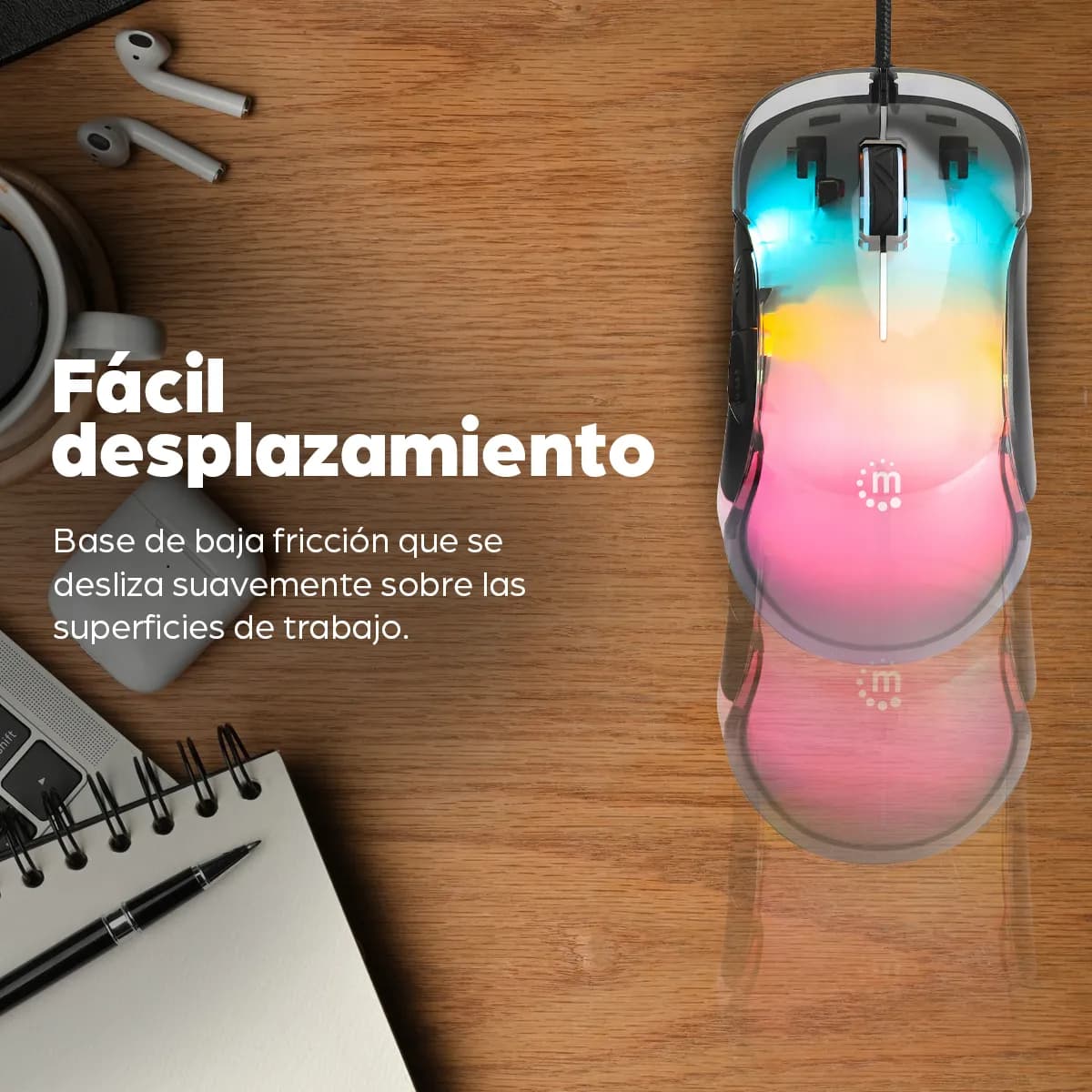 Manhattan 190381 ratón Universal Ambidiestro USB tipo A Óptico 12800 D 13