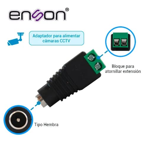 CONECTOR DE CORRIENTE ENS-FC01 HEMBRA ENSON TIPO JACK 3.5 MM PARA CAMA 3