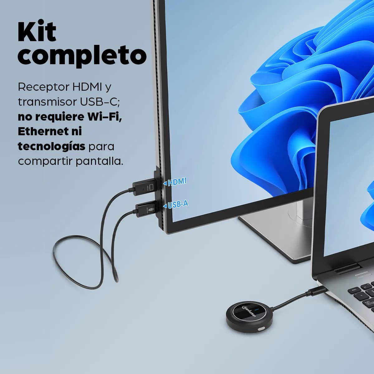 Manhattan Kit de presentación de pantalla HDMI inalámbrica 1080p. Set  11