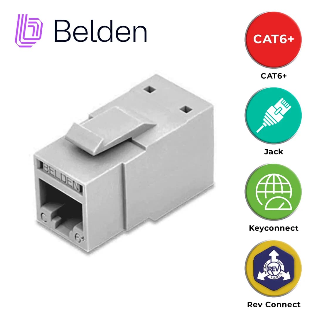 CONECTOR MODULAR JACK CAT6+ RJ45 BELDEN RV6MJKUGY-S1 / REVCONNECT / IN 2