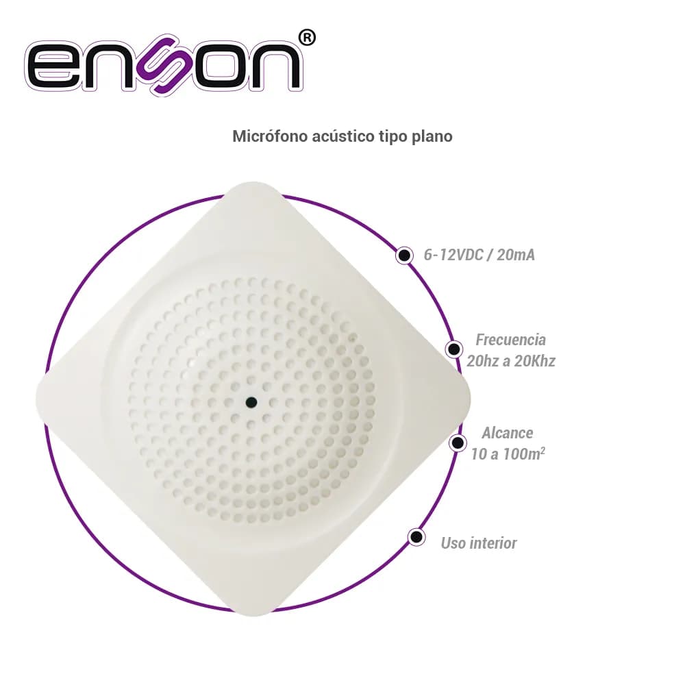 MICROFONO ENSON ENS-PA8MIC TIPO ACUSTICO -35DB REQUIERE CONECTORES DE  2